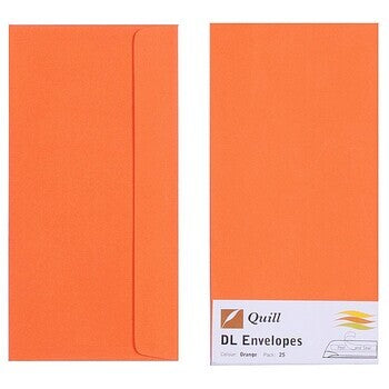 Envelope Quill Dl 80Gsm Orange Pk25