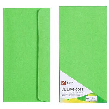 Envelope Quill Dl 80Gsm Lime Pk25