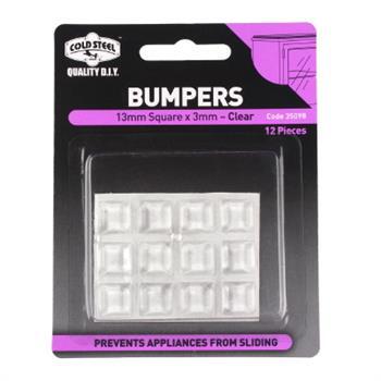 Bumper Square Clear 13X3mm Pk12