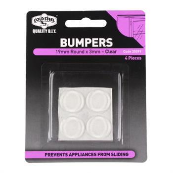 Bumper Round Clear 19X3mm Pk4