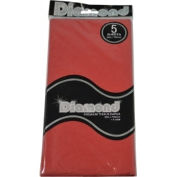 Tissue Paper Diamond 500X750Mm 17Gsm Red 5 Shts