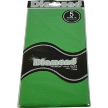 Tissue Paper Diamond 500X750Mm 17Gsm Dark Green 5 Shts