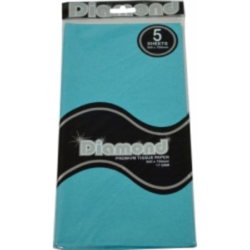 Tissue Paper Diamond 500X750Mm 17Gsm Aqua 5 Shts
