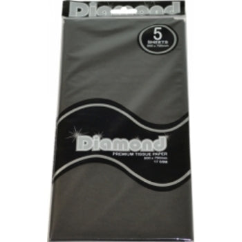 Tissue Paper Diamond 500X750Mm 17Gsm Black 5 Shts