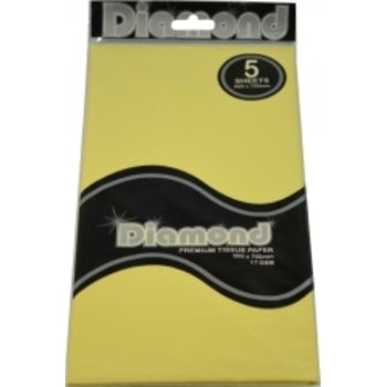 Tissue Paper Diamond 500X750Mm 17Gsm Lemon 5 Shts