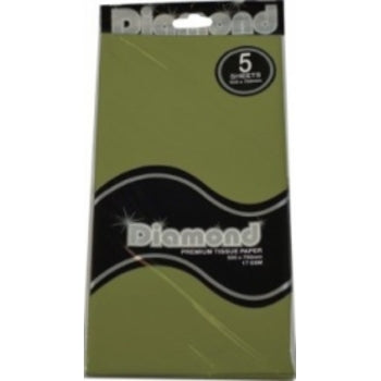 Tissue Paper Diamond 500X750Mm 17Gsm Olive 5 Shts