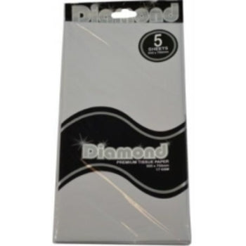 Tissue Paper Diamond 500X750Mm 17Gsm Grey 5 Shts