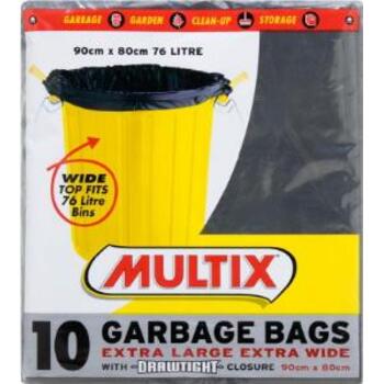 Bag Garbage Extra Wide 76l Pk10