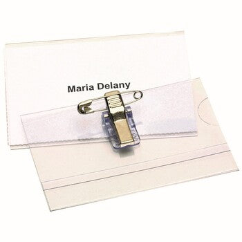 Sp- Name Badges Rexel With Clip & Pin Bx50