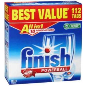 Dishwashing Tablets Powerball All in One Lemon 112pk Finish