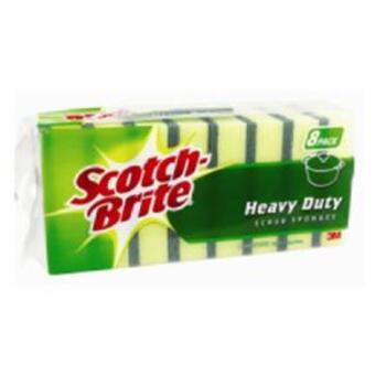 Scourer Sponge Heavy Duty Pk8 Scotch Brite