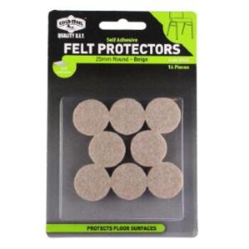 Pad Felt Round Beige 25mm Pk16