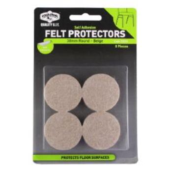 Pad Felt Round Beige 38mm Pk8