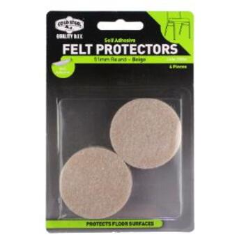 Pad Felt Round Beige 51mm Pk6