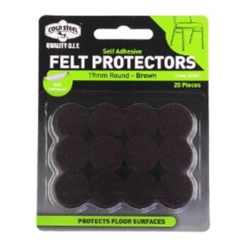 Pad Felt Round Brown 19mm Pk20