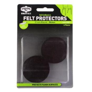 Pad Felt Round Brown 51mm Pk6