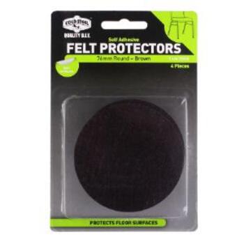 Pad Felt Round Brown 76mm Pk4