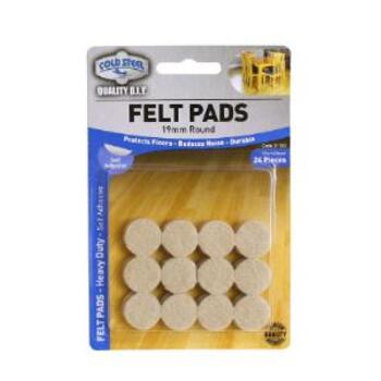 Felt Pads H/d Beige Round 19mm X 24pcs