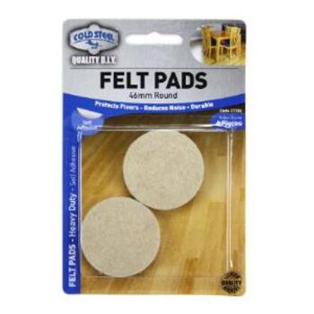 Felt Pads H/d Beige Round 46mm X 4pce