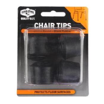 Tip Chair Rubber Black Round 25mm Pk4