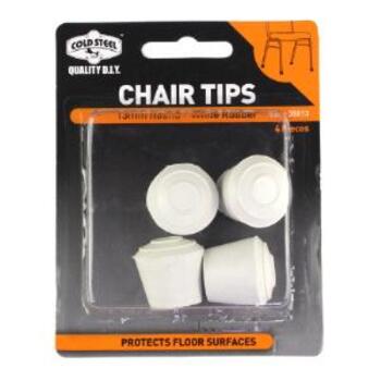 Tip Chair Rubber White Round 13mm Pk4