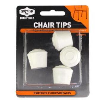 Tip Chair Rubber White Round 16mm Pk4