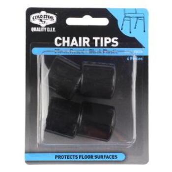 Tip Chair Plastic Black Round 25mm Pk4