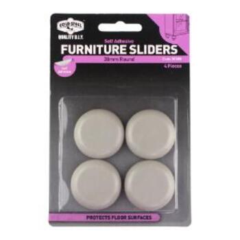 Slider Round Ahesive 38mm Pk4