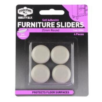 Slider Round Adhesive 25mm Pk4