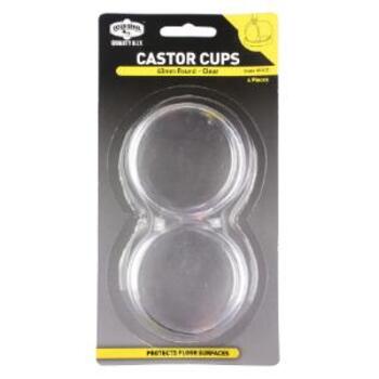 Cup Castor Clear 60mm Pk4