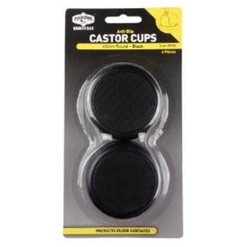 Cup Castor Anti Slip 60mm Black Pk4