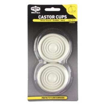 Castor Cup Ivory Rubber Rnd 50mm Pk4