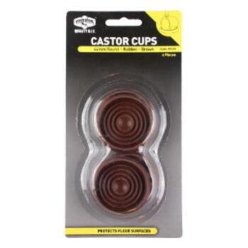 Castor Cup Brown Rubber Rnd 44mm Pk4