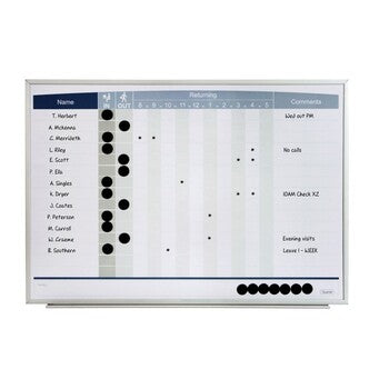 Sp- Planner Board Quartet 580X410Mm Matrix In-Out Personnel
