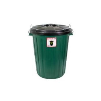 Bin Rubbish Plastic with Lid Metal Clips 50L