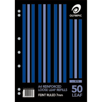 Sp- Loose Leaf Reinforced Refills Olympic A4 Ruled 7Mm 50 Leaf