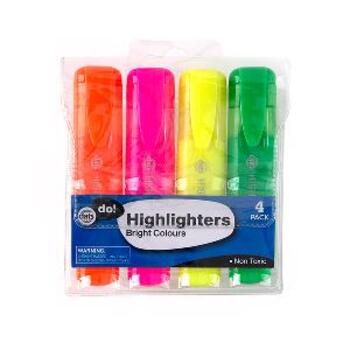 Highlighter Transparent Wallet 4Pk