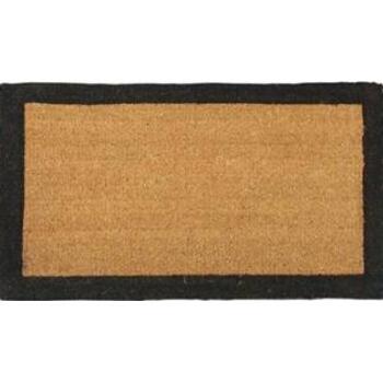 Mat Coir Black Border PCV Backed 55x90cm Vivaldi