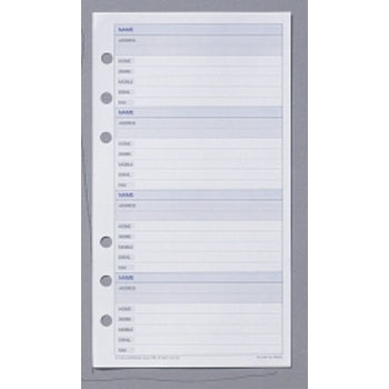 Dayplanner Refill Debden Tel/Address Pr2002
