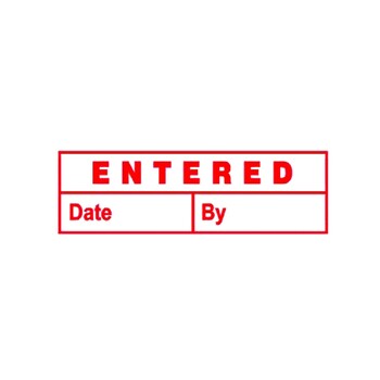 Sp- Stamp Deskmate Pre Inked Entered Space For Date/By Red