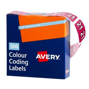 Sp- Labels Colour Coding Avery 25X38Mm 21 Side Tab Magenta Bx500