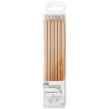 Candle Alpen Slim 120Mm Rose Gold Pk12