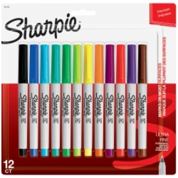 Marker Permanent Sharpie Ultra Fine Asst Pk12