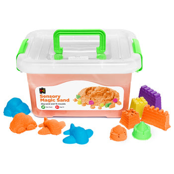 Sp- Sensory Sand Ec 2Kg Magic Orange With 18 Moulds