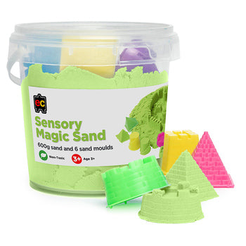 Sensory Sand Ec 600G Magic Green With 6 Moulds