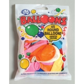 Balloons Alpen 23Cm Round Asst 45'S