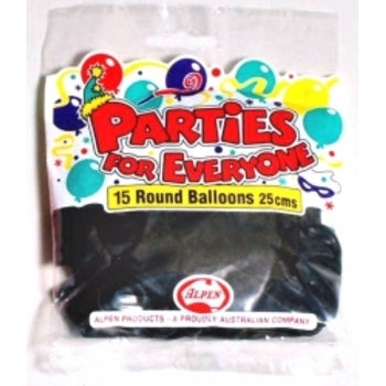 Balloons Alpen 25Cm Black 15'S