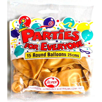 Balloons Alpen 25Cm Gold 15'S