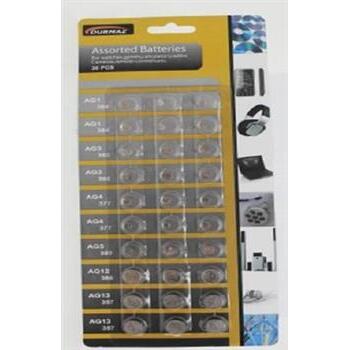 Battery Button Asst 24pk Durmaz