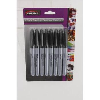 Markers Perm Blk 8pk Durmaz